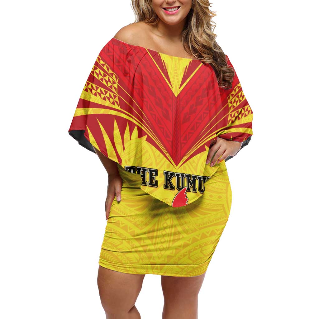 Papua New Guinea Rugby Custom Off Shoulder Short Dress Kumuls Heritage