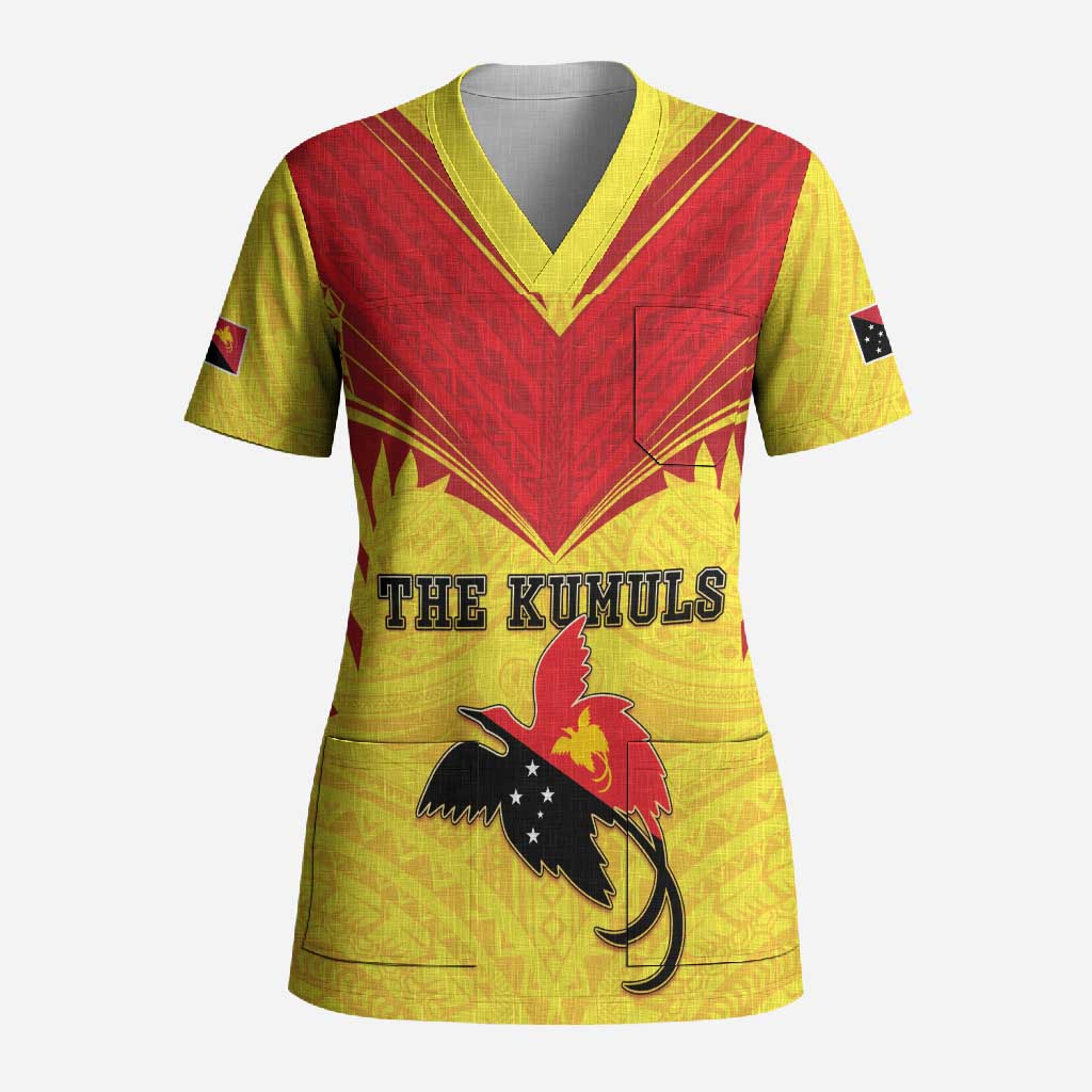 Papua New Guinea Rugby Custom Scrub Top Kumuls Heritage