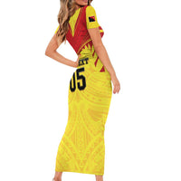 Papua New Guinea Rugby Custom Short Sleeve Bodycon Dress Kumuls Heritage