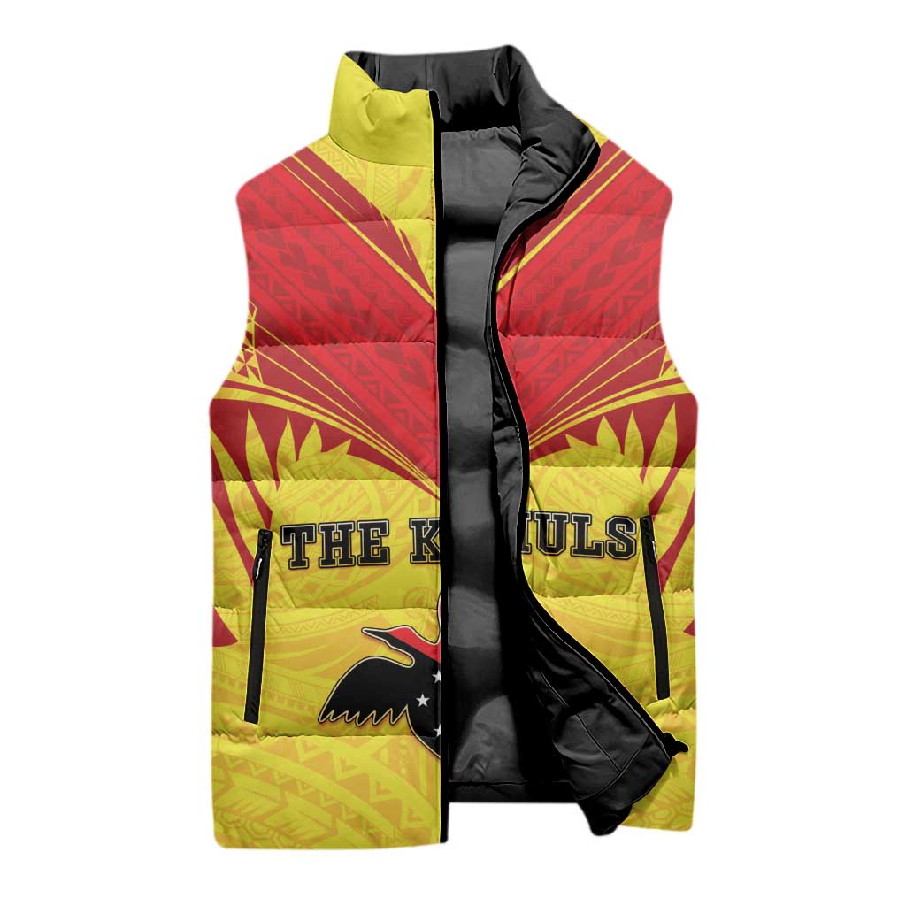 Papua New Guinea Rugby Custom Sleeveless Puffer Jacket Kumuls Heritage