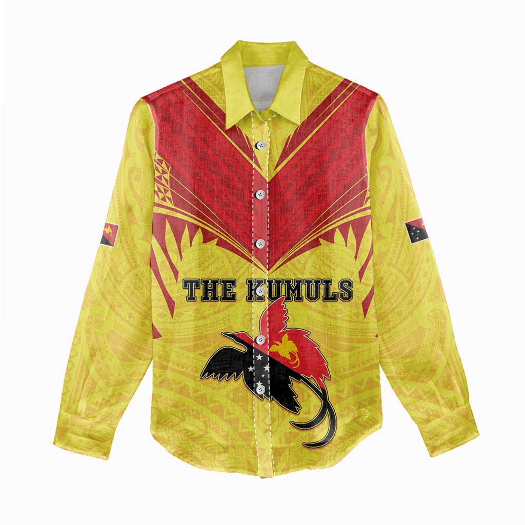 Papua New Guinea Rugby Custom Women Casual Shirt Kumuls Heritage