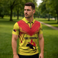 Papua New Guinea Rugby Custom Zipper Polo Shirt Kumuls Heritage