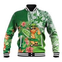 Aloha Hawaii St Patrick's Day Baseball Jacket Polynesian Style