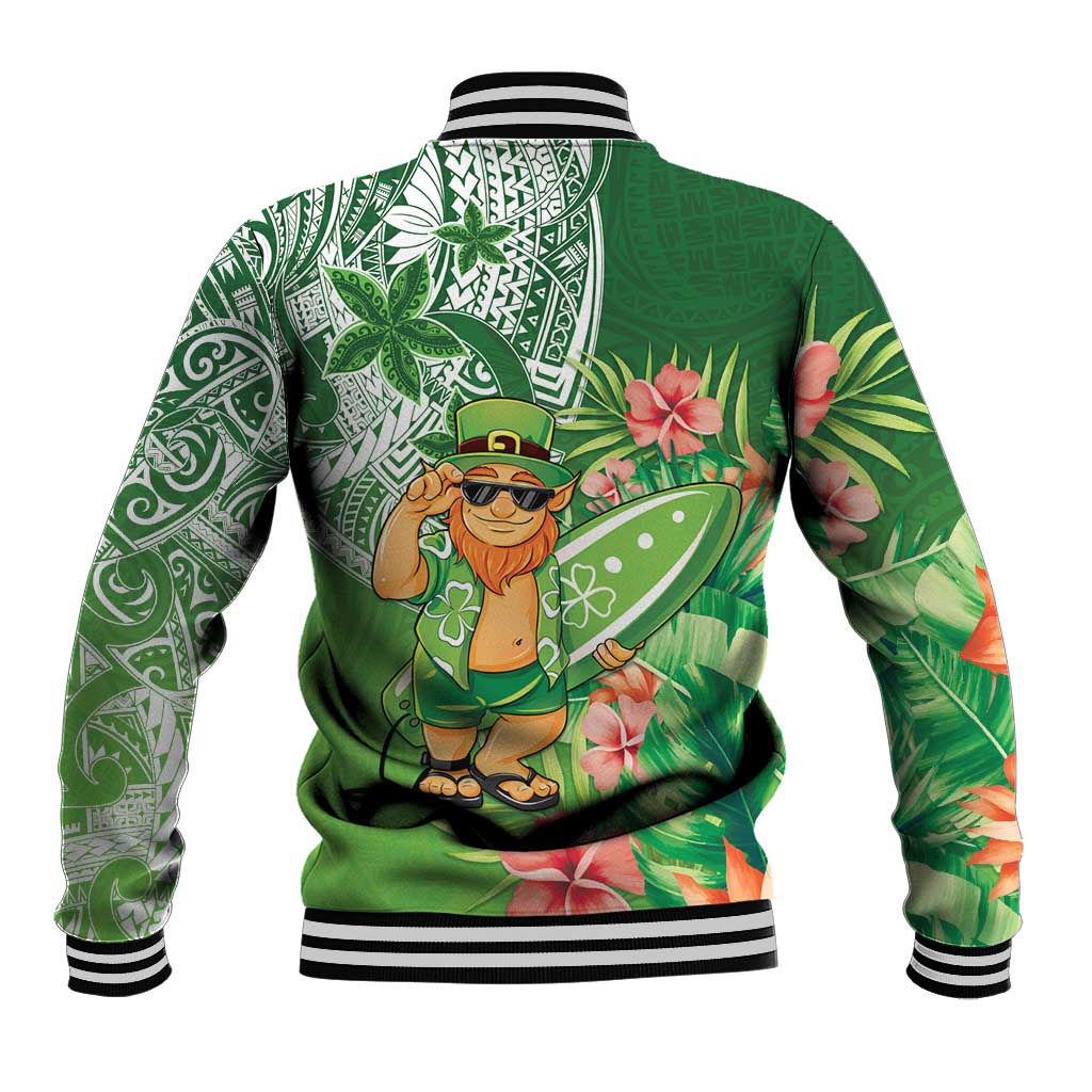 Aloha Hawaii St Patrick's Day Baseball Jacket Polynesian Style