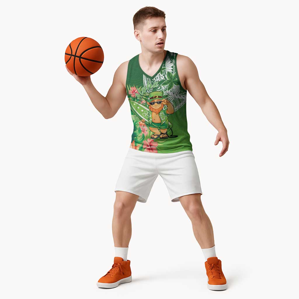 Aloha Hawaii St Patrick's Day Basketball Jersey Polynesian Style