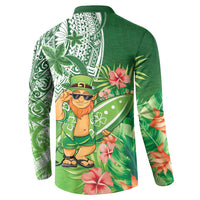 Aloha Hawaii St Patrick's Day Button Sweatshirt Polynesian Style