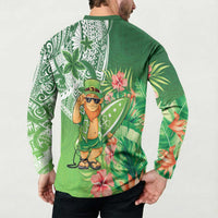 Aloha Hawaii St Patrick's Day Button Sweatshirt Polynesian Style