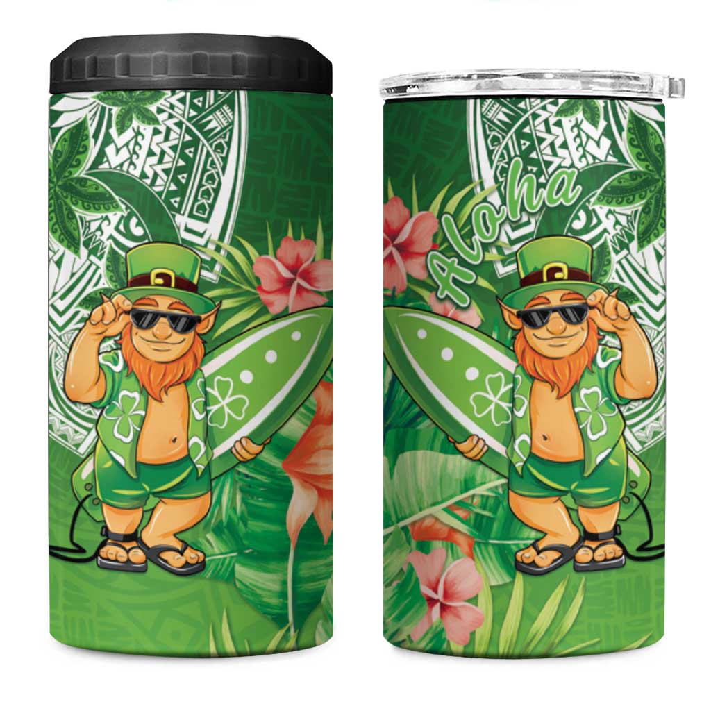 Aloha Hawaii St Patrick's Day 4 in 1 Can Cooler Tumbler Polynesian Style