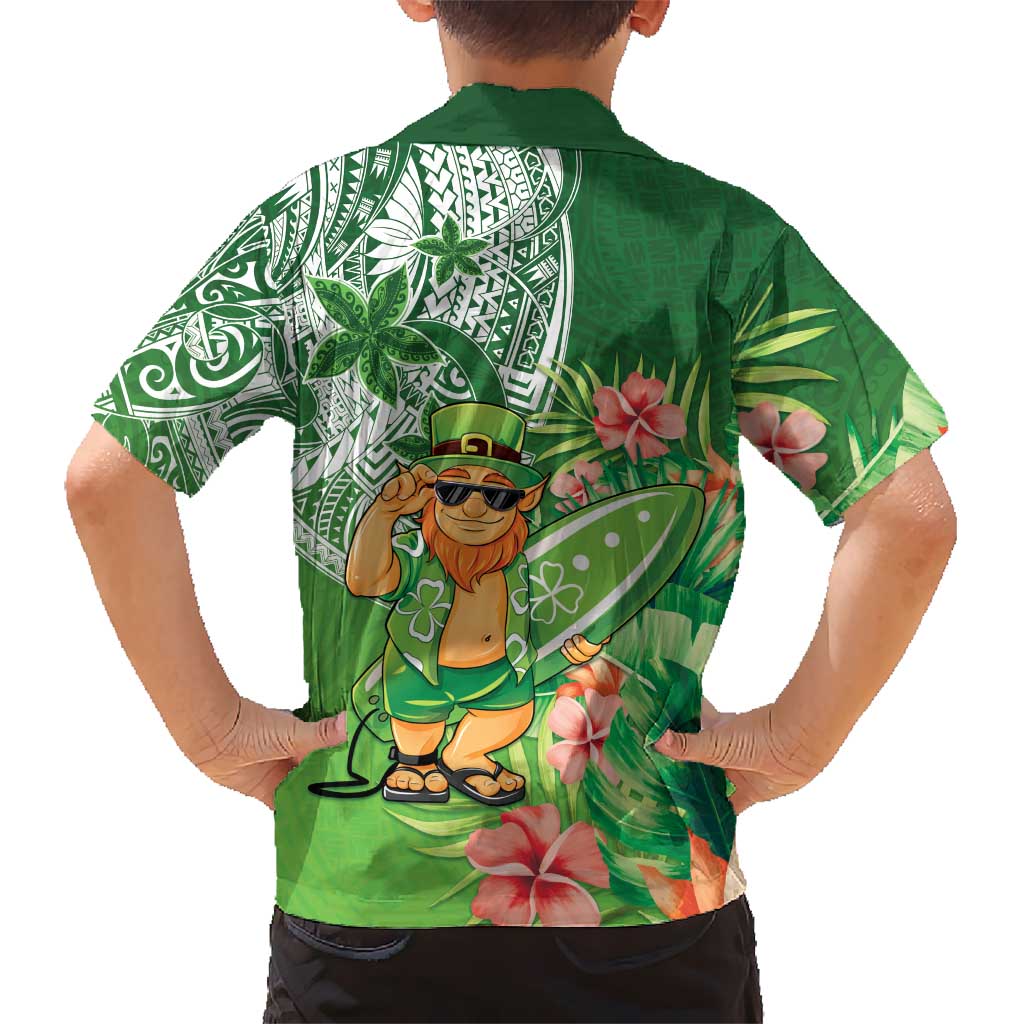 Aloha Hawaii St Patrick's Day Family Matching Long Sleeve Bodycon Dress and Hawaiian Shirt Polynesian Style LT05 - Polynesian Pride