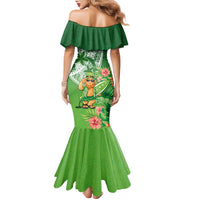 Aloha Hawaii St Patrick's Day Family Matching Mermaid Dress and Hawaiian Shirt Polynesian Style