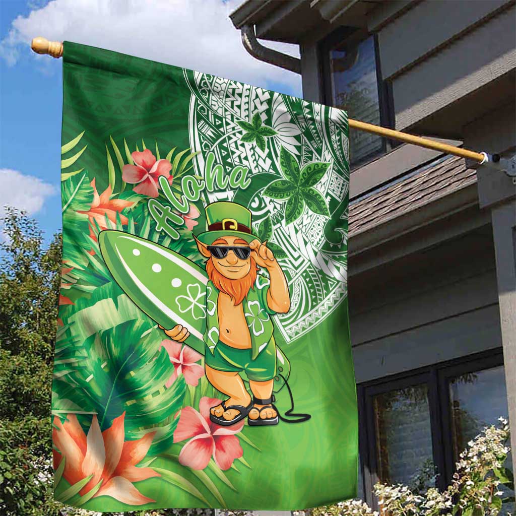 Aloha Hawaii St Patrick's Day Garden Flag Polynesian Style