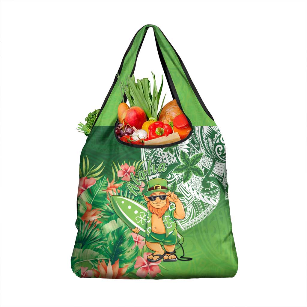 Aloha Hawaii St Patrick's Day Grocery Bag Polynesian Style