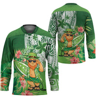 Aloha Hawaii St Patrick's Day Hockey Jersey Polynesian Style
