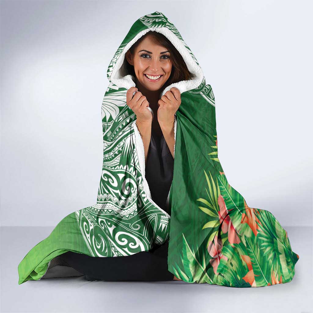 Aloha Hawaii St Patrick's Day Hooded Blanket Polynesian Style