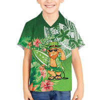 Aloha Hawaii St Patrick's Day Kid Hawaiian Shirt Polynesian Style