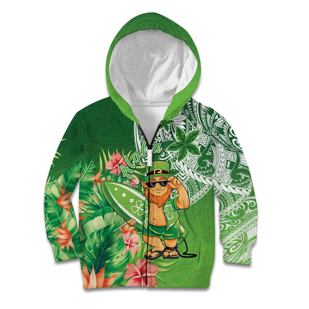 Aloha Hawaii St Patrick's Day Kid Hoodie Polynesian Style