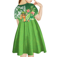 Aloha Hawaii St Patrick's Day Kid Short Sleeve Dress Polynesian Style