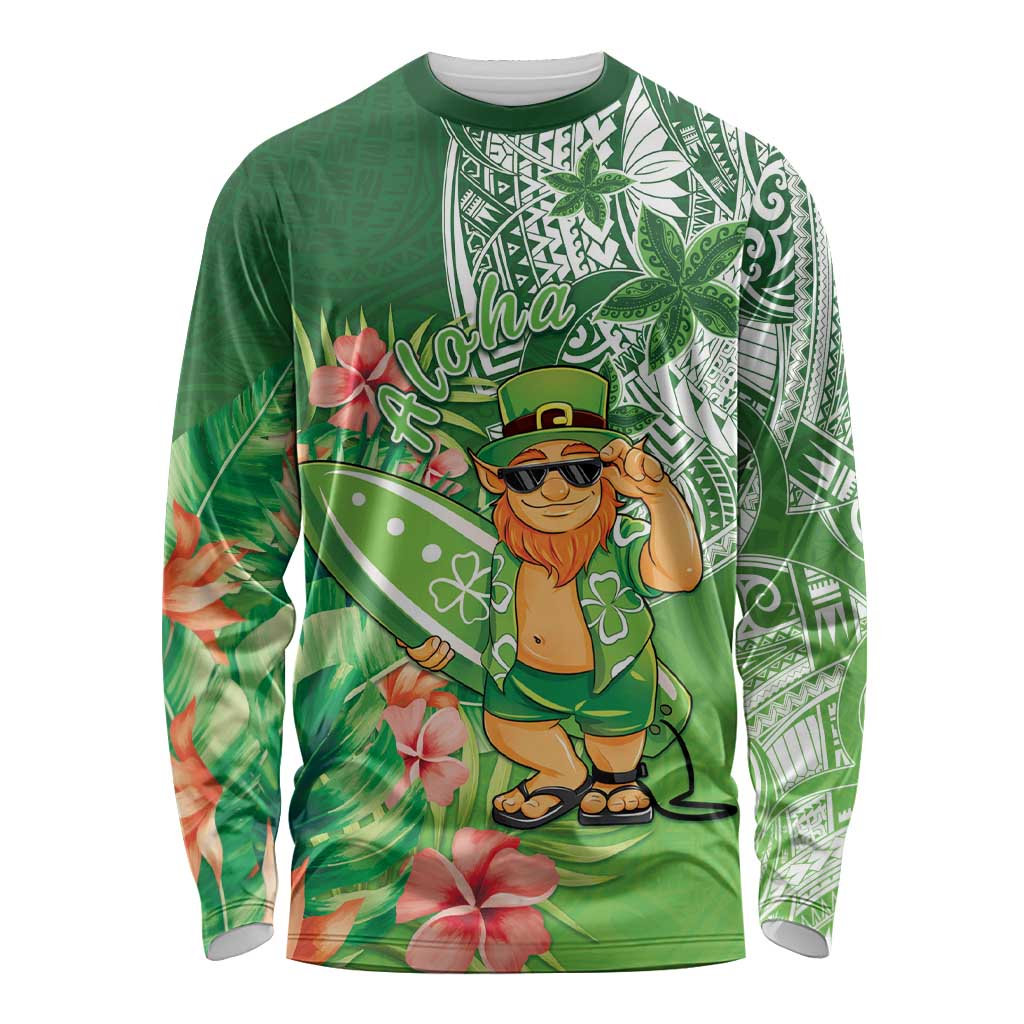 Aloha Hawaii St Patrick's Day Long Sleeve Shirt Polynesian Style