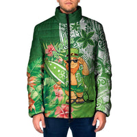 Aloha Hawaii St Patrick's Day Padded Jacket Polynesian Style