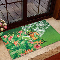 Aloha Hawaii St Patrick's Day Rubber Doormat Polynesian Style