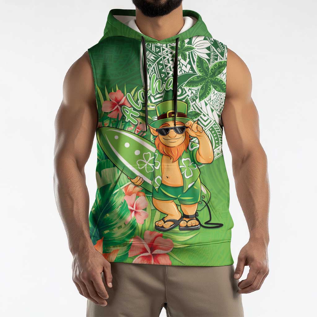 Aloha Hawaii St Patrick's Day Sleeveless Hoodie Polynesian Style