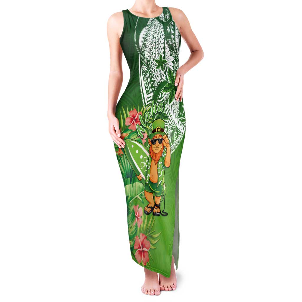 Aloha Hawaii St Patrick's Day Tank Maxi Dress Polynesian Style