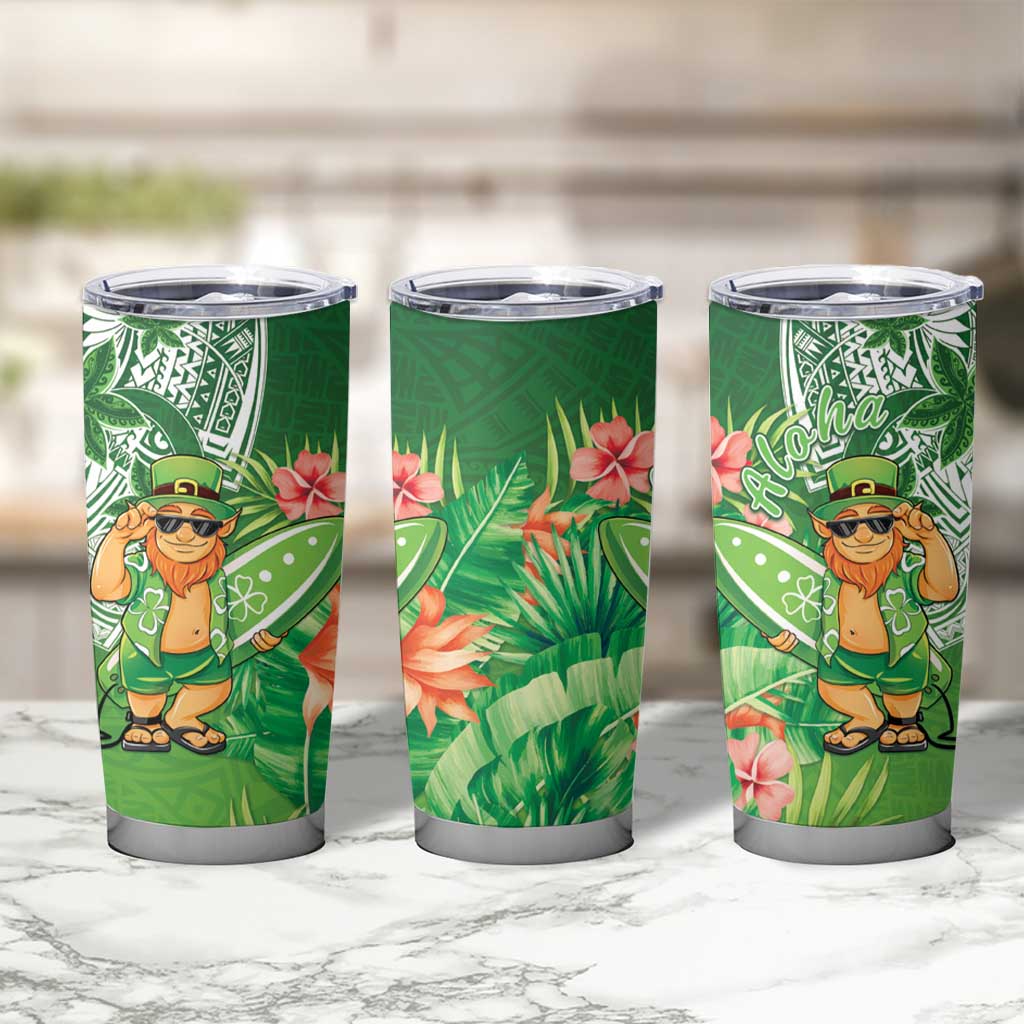 Aloha Hawaii St Patrick's Day Tumbler Cup Polynesian Style