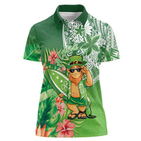 Aloha Hawaii St Patrick's Day Women Polo Shirt Polynesian Style