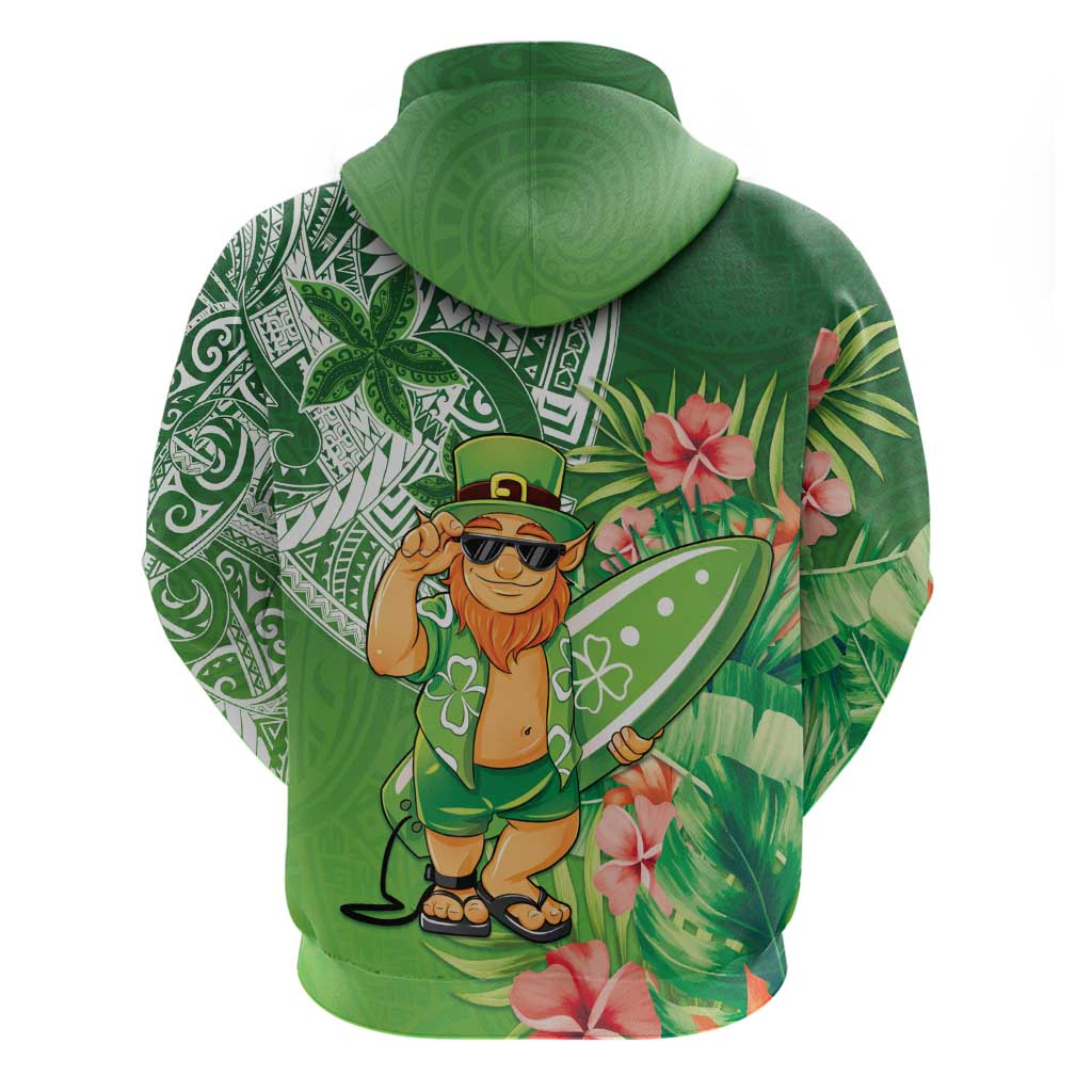 Aloha Hawaii St Patrick's Day Zip Hoodie Polynesian Style