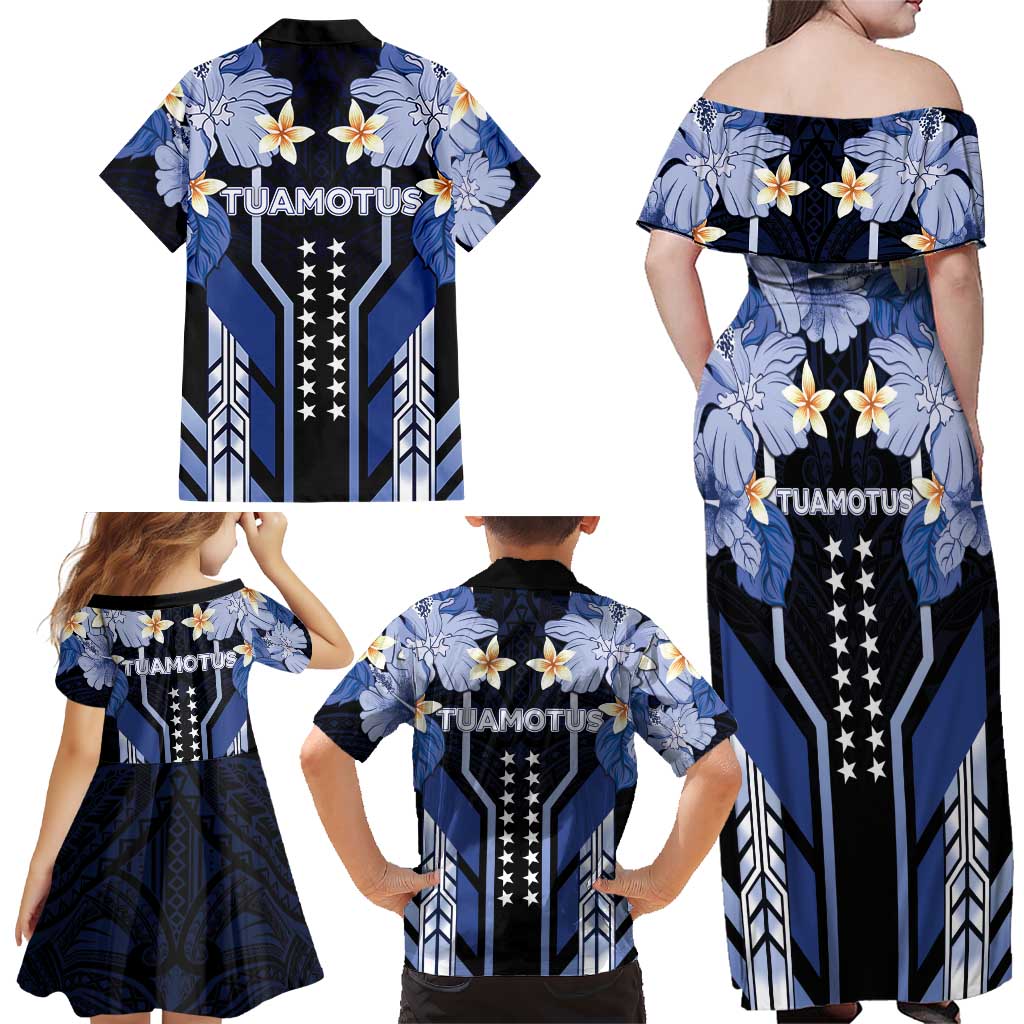 French Polynesia Tuamotu Archipelago Family Matching Off Shoulder Maxi Dress and Hawaiian Shirt Polynesian Pattern Unique Style LT05 - Polynesian Pride