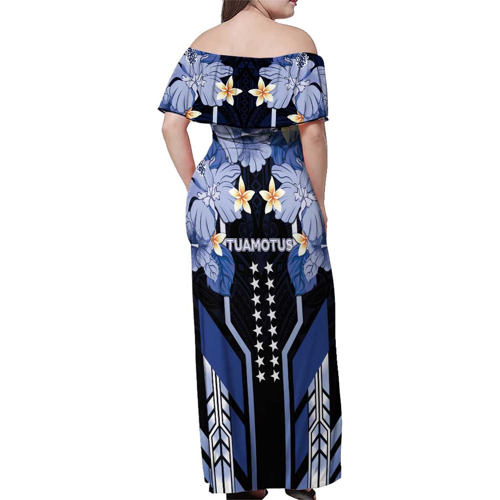 French Polynesia Tuamotu Archipelago Family Matching Off Shoulder Maxi Dress and Hawaiian Shirt Polynesian Pattern Unique Style LT05 - Polynesian Pride