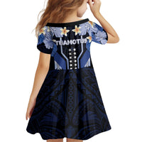 French Polynesia Tuamotu Archipelago Kid Short Sleeve Dress Polynesian Pattern Unique Style