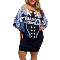 French Polynesia Tuamotu Archipelago Off Shoulder Short Dress Polynesian Pattern Unique Style