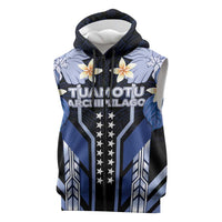 French Polynesia Tuamotu Archipelago Sleeveless Zip Hoodie Polynesian Pattern Unique Style