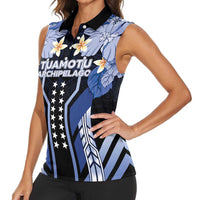 French Polynesia Tuamotu Archipelago Women Sleeveless Polo Shirt Polynesian Pattern Unique Style