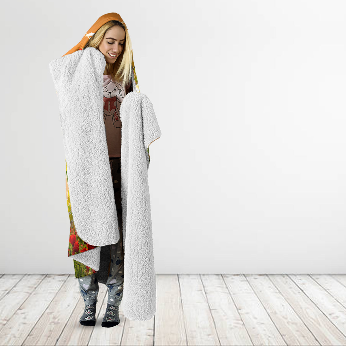 Australia And New Zealand ANZAC Day Hooded Blanket Kangaroo And Kiwi Bird Soldiers Lest We Forget