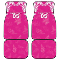 New Zealand Fern Women Rugby Custom Car Mats Pink Maori Pattern