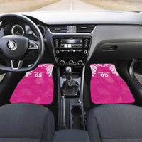New Zealand Fern Women Rugby Custom Car Mats Pink Maori Pattern