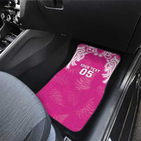 New Zealand Fern Women Rugby Custom Car Mats Pink Maori Pattern