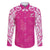 New Zealand Fern Women Rugby Custom Family Matching Long Sleeve Bodycon Dress and Hawaiian Shirt Pink Maori Pattern