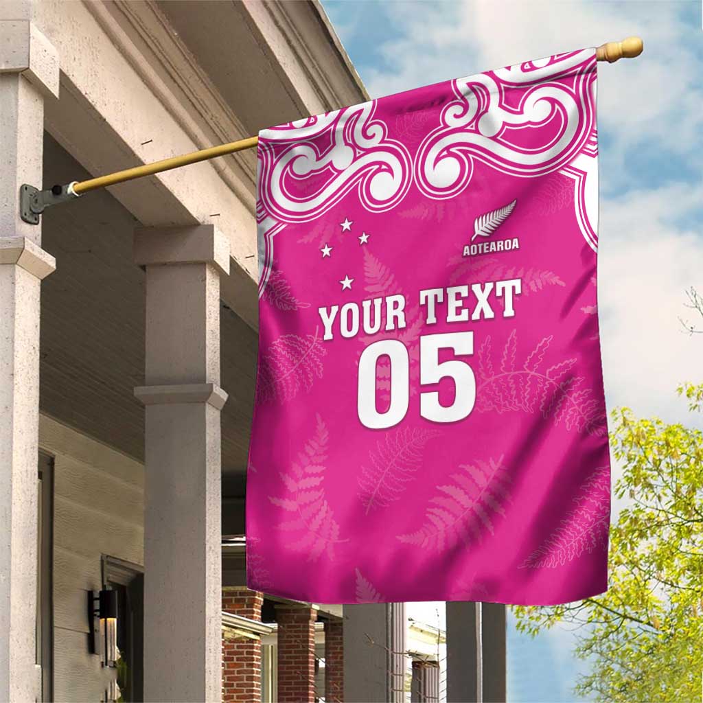 New Zealand Fern Women Rugby Custom Garden Flag Pink Maori Pattern