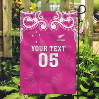 New Zealand Fern Women Rugby Custom Garden Flag Pink Maori Pattern