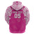 New Zealand Fern Women Rugby Custom Hoodie Pink Maori Pattern