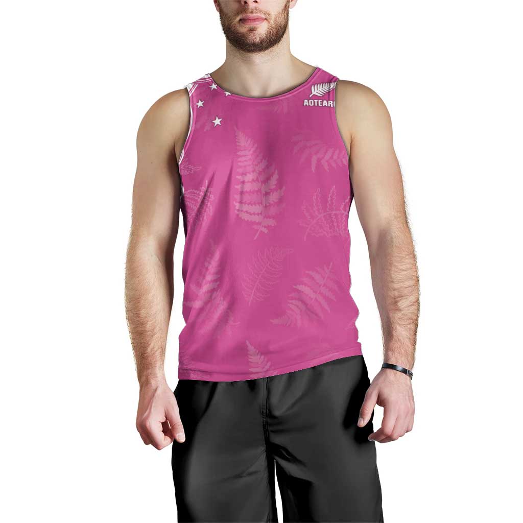 New Zealand Fern Women Rugby Custom Men Tank Top Pink Maori Pattern