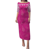 New Zealand Fern Women Rugby Custom Puletasi Pink Maori Pattern