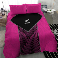 New Zealand Fern Rugby Bedding Set Pink Maori Pattern