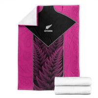 New Zealand Fern Rugby Blanket Pink Maori Pattern
