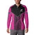 New Zealand Fern Rugby Custom Button Sweatshirt Pink Maori Pattern