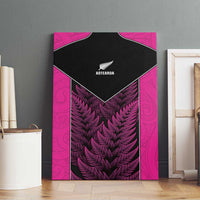 New Zealand Fern Rugby Canvas Wall Art Pink Maori Pattern