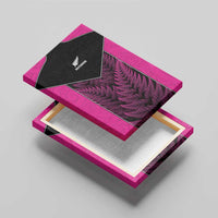 New Zealand Fern Rugby Canvas Wall Art Pink Maori Pattern